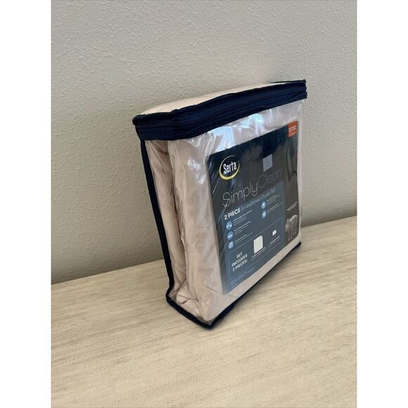 Serta Simply Clean Antimicrobi Pleated  Pink Twin XL Comforter Set T4102864 - Picture 3 of 9